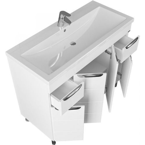 Тумба под раковину СанТа Родос 206016 100х40 подвесная цвет белый - фото 3