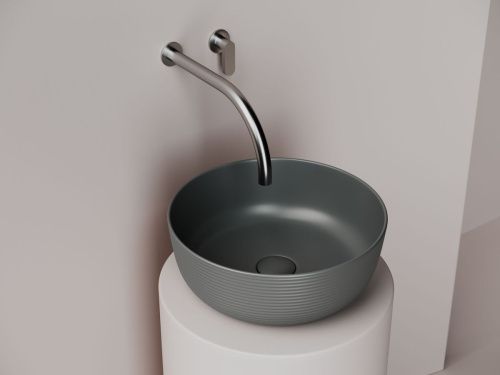 Раковина из сантехнического фарфора Ceramica Nova ELEMENT CN6073MDH 40х40 накладная цвет черный без отверстий под смеситель - фото 3