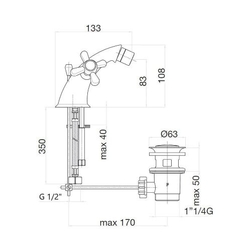 Смеситель Webert Armony AM710102010 на биде золото - фото 3