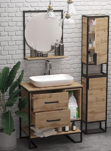 Шкаф 1MarKa Grunge loft Ц0000007988 40х90 напольный цвет коричневый - фото 3