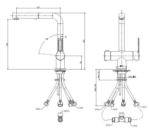 Смеситель для кухни Paffoni Ringo RIN295NO на мойку черный - фото 3