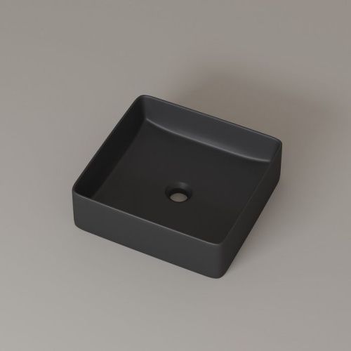 Раковина керамическая Iddis Slide SLIGM01i27 40х40 накладная цвет серый без отверстий под смеситель - фото 4