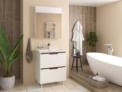 Тумба под раковину Misty Лайм Э-Лай01070-2Я 70х40 напольная цвет белый - фото 5