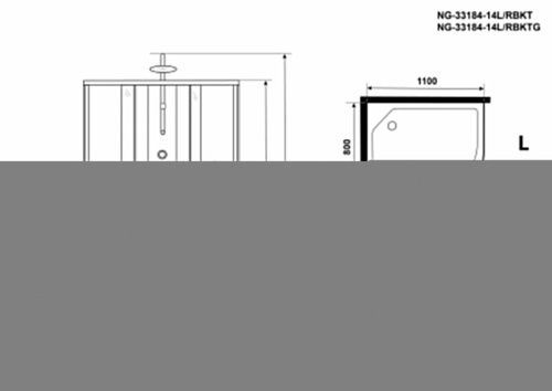 Душевая кабина Niagara Classic 331844LBKTG 110х80 асимметричная без крыши ориентация левая - фото 5