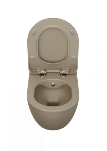 Чаша унитаза подвесная Creavit Free FE322-00CM00E-0000 цвет бежевый без сиденья смыв торнадо - фото 3