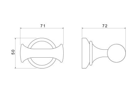Крючок для ванны Aquatek КЛАССИК AQ4502MB