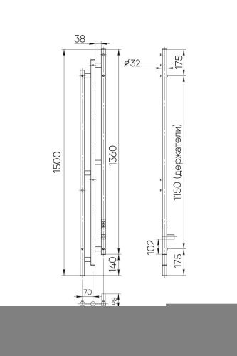 Полотенцесушитель электрический Indigo Sky LSKE150-17BRRt 15х150 черный - фото 5