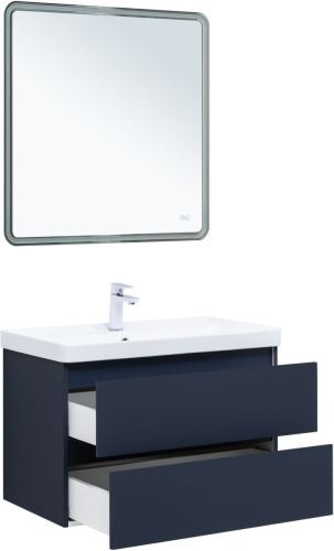 Тумба под раковину Aquanet Вега 2.0 00337949 80х50 подвесная цвет синий - фото 4