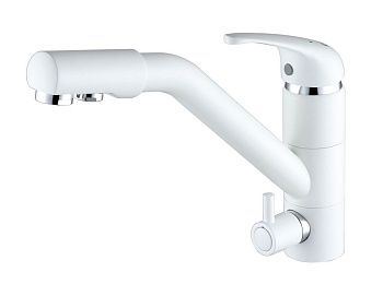 Смеситель для кухни Paulmark HESSEN He213017-431 на мойку белый