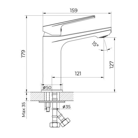Смеситель Knotlor MUSE KN-60/GM на раковину вороненая сталь