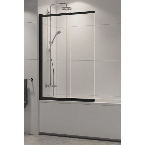 Душевая шторка на ванну New Trendy Sensi P-0045 85х150 стекло прозрачное профиль черный ориентация универсальная - фото 3