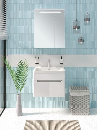 Тумба под раковину Runo Парма 00-00001037 60х40 подвесная цвет белый - фото 2