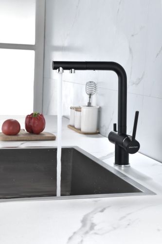 Смеситель для кухни Paulmark SERPENTINE Se213222-AN на мойку черный - фото 4