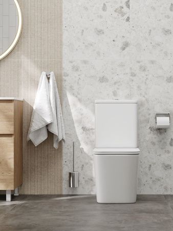 Унитаз напольный с бачком Teymi Helmi T40327 белый с сиденьем микролифт безободковый каскадный смыв