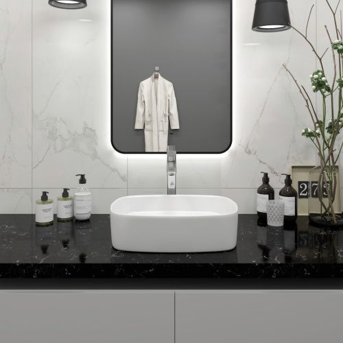 Раковина из сантехнического фарфора Teymi Solli T50209 51х38 накладная цвет белый без отверстий под смеситель - фото 5