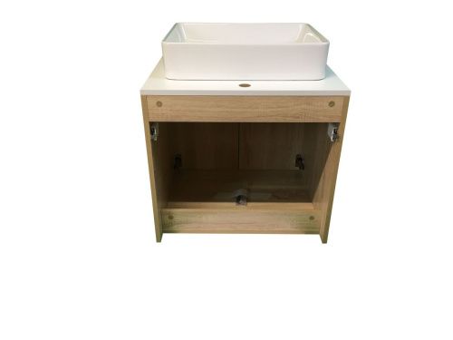 Тумба с раковиной Sintesi STL.W7021_SIN-LVB-APP-407 60х60 подвесная цвет коричневый - фото 4