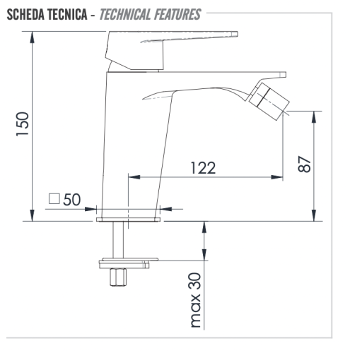 Смеситель Remer Dream D22 на биде хром - фото 2