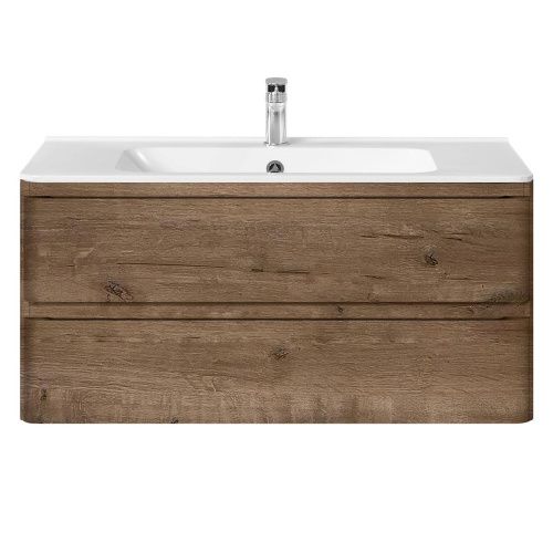 Тумба под раковину Vincea Vico VMC-2V100VO 100х50 подвесная цвет коричневый - фото 3