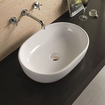 Раковина керамическая Art&Max AM-5006-X 50х40 накладная цвет белый