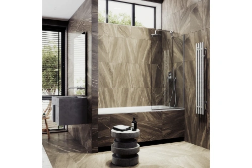 Душевая шторка на ванну Maybah Glass MGV-154-4у 75х140 стекло прозрачное профиль хром ориентация универсальная - фото 3