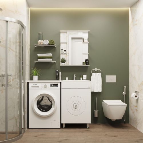 Тумба под раковину Onika Космос 106019 60х50 напольная цвет белый - фото 4