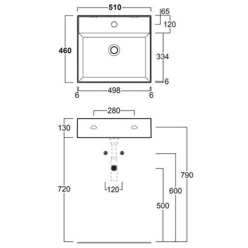 Раковина керамическая Simas Agile AG51 bi matt*1 50 см подвесная цвет белый 1 отверстие под смеситель - фото 2