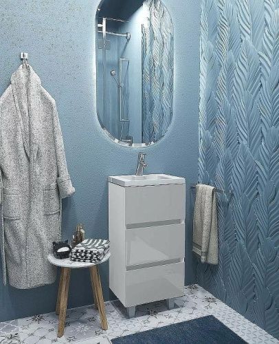 Тумба с раковиной 1MarKa Bumble Ц0000001480 40х30 напольная цвет белый - фото 4