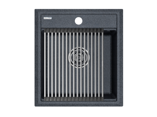 Кухонная мойка + коландер Paulmark PM114651-DG+R375-BS 45х50 цвет серый