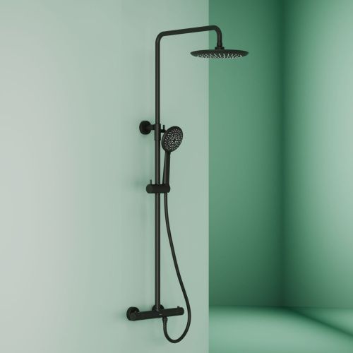 Душевая стойка Sancos Game SC3002MB настенная цвет черный с термостатом - фото 3