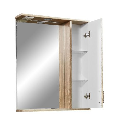 Зеркало-шкаф Stella Polar Кармела SP-00000181 70х80 подвесной цвет коричневый - фото 4