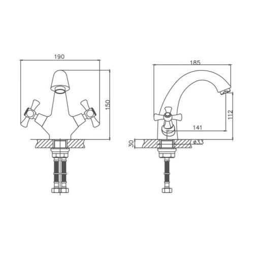 Смеситель Cron CN1042 на раковину хром - фото 3