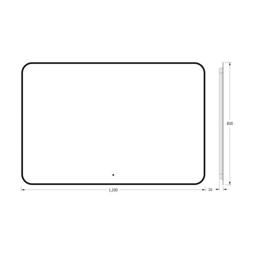 Зеркало с подсветкой Defesto AURA DF 2980RH 120х80 подвесное - фото 2