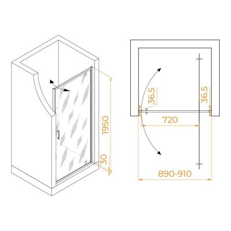 Душевая дверь RGW Leipzig 711210209-11 90х195 стекло прозрачное профиль хром