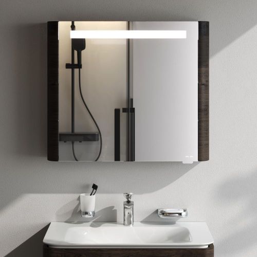 Зеркало-шкаф Am.Pm Sensation M30MCR0801TF 80х70 подвесной цвет серый