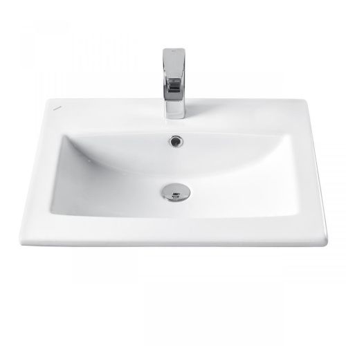 Раковина керамическая Onika Элина 1WH501606 60х50 накладная цвет белый 1 отверстие под смеситель - фото 3