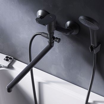 Смеситель для ванны и душа Am.Pm X-Joy F85A90122 настенный черный