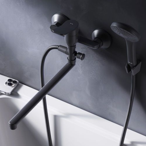 Смеситель для ванны и душа Am.Pm X-Joy F85A90122 настенный черный