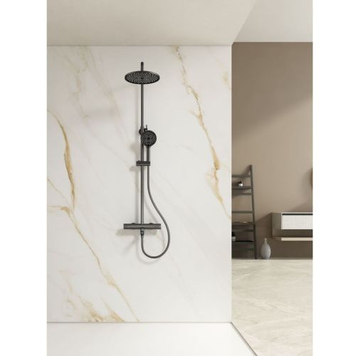 Душевая стойка Splenka S223.26.09 настенная цвет серый с термостатом - фото 4