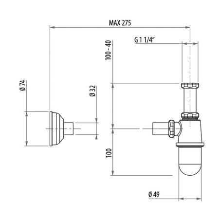 Сифон для раковины Gattoni Accessori 0152/00C0 хром