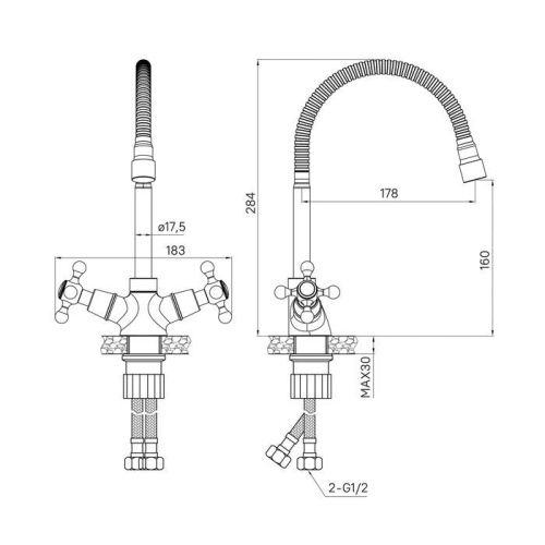 Смеситель для кухни Milardo Duplex DUPSB0FM05 на мойку хром - фото 2