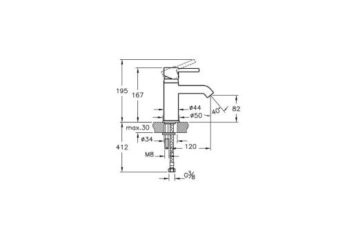 Смеситель Vitra Minimax S A41984EXP на раковину хром - фото 3