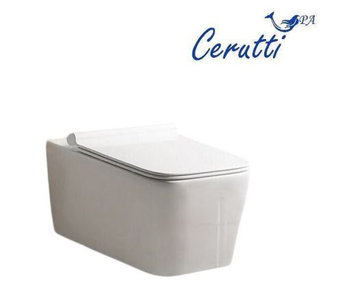 Унитаз подвесной Cerutti SPA CT10583 белый с сиденьем микролифт безободковый смыв торнадо - фото 3