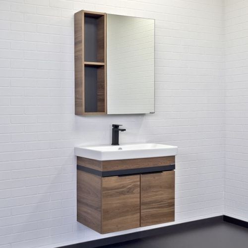 Зеркало-шкаф Comforty Соло 00-00011589CF 70х80 подвесной цвет коричневый