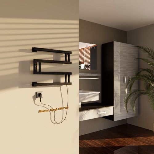 Полотенцесушитель электрический Altasan МонакоПроф МонакоПроф4050ЧМ 50х45 черный - фото 3