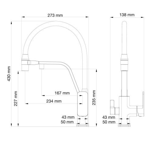 Смеситель для кухни Wonzon & Woghand WW-88458013-MB на мойку черный - фото 2