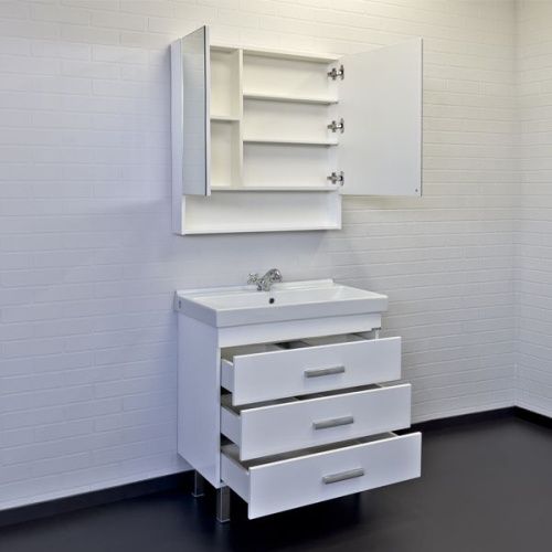 Тумба с раковиной Comforty Никосия 00-00011162CF 80х50 напольная цвет белый - фото 5