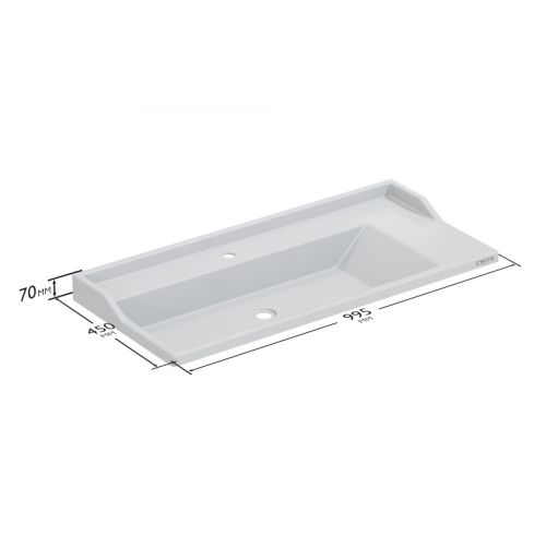 Раковина из искусственного камня СанТа Sirius100 100х50 накладная цвет белый - фото 4