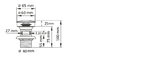 Донный клапан для раковины CeramaLux RD001 хром - фото 2
