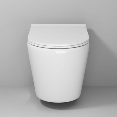 Унитаз подвесной Grossman Fly GR-4478S белый с сиденьем микролифт безободковый каскадный смыв - фото 3