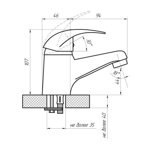 Смеситель Сантаком StOmega 3302-3 на раковину хром - фото 3